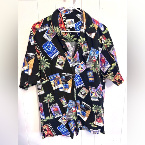 Margaritaville Other - Jimmy Buffet Margaritaville Button Up Shirt Mens L All Access Tour Print RARE